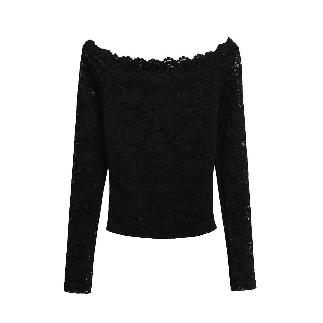 Damen Spitzenoberteil mit schickem Off-Shoulder-Ausschnitt Drune