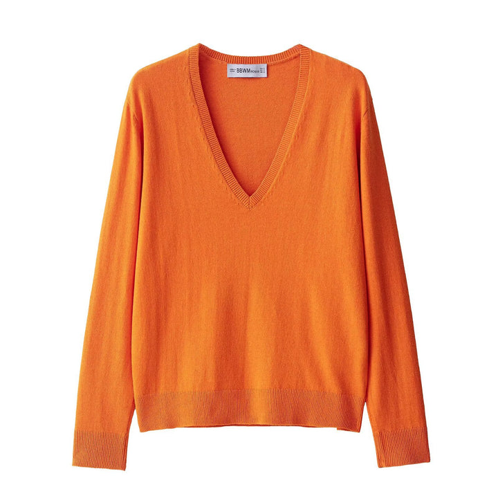Damen eleganter V-Ausschnitt Strickpullover Drune