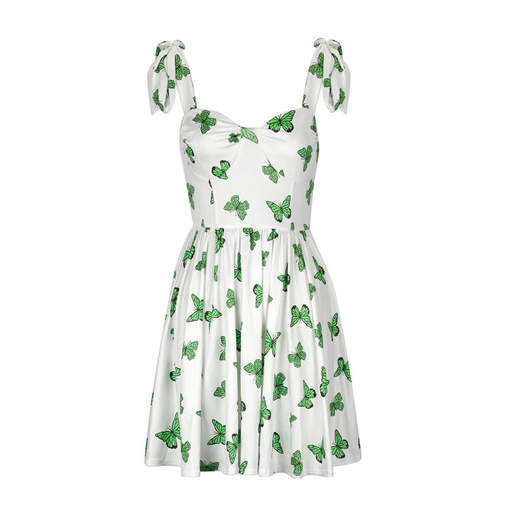 Damen Sommerkleid mit verspieltem Schmetterlingsdesign und verstellbaren Trägern Drune