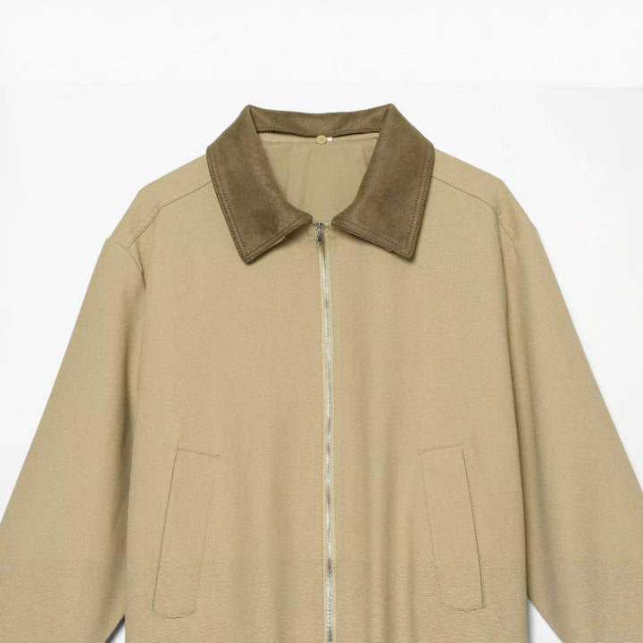 Damen Kurzblouson im Boxy‑Look mit Velourskragen und elastischem Saum Drune
