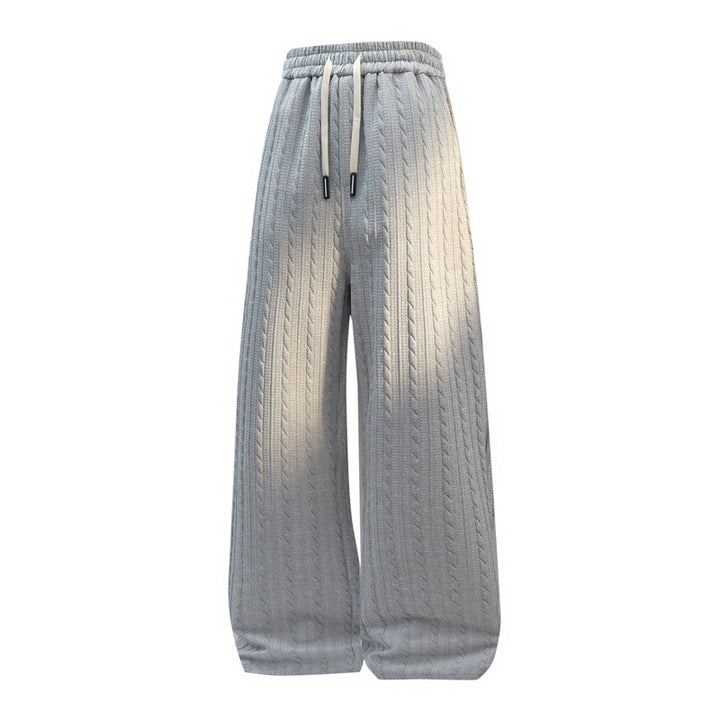 Damen Weite Strick-Loungehose mit Zopfmuster, Kordelbund & Relaxed-Silhouette Drune