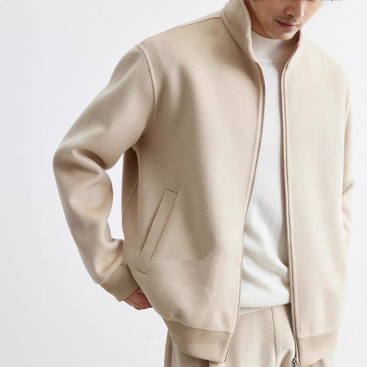 Herren Reißverschluss-Wollblouson mit Stehkragen Drune