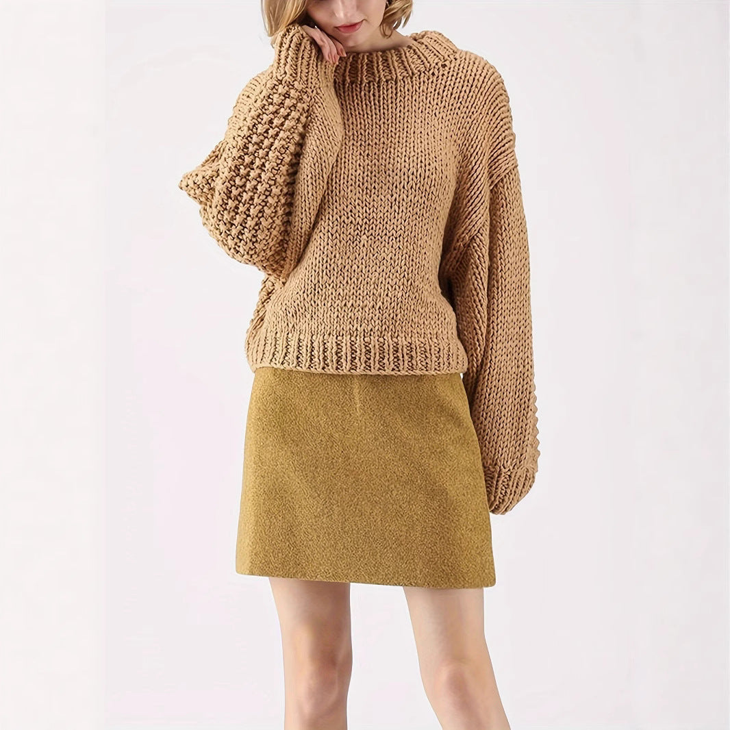 Damen Grobstrickpullover Drune