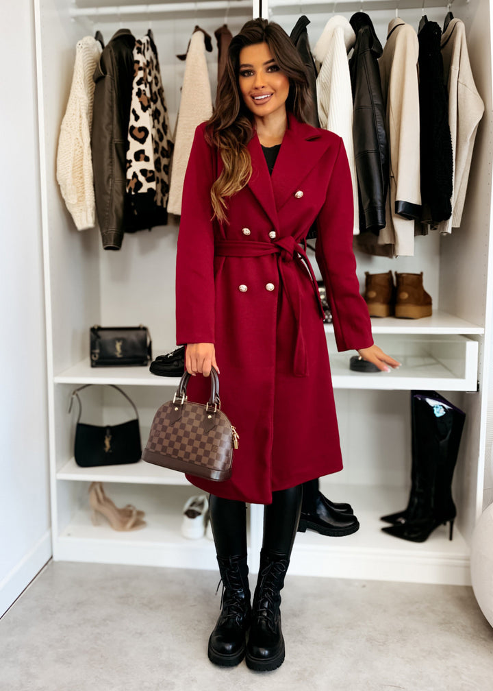 Damen Trenchcoat mit doppelter Knopfreihe und schickem Taillengürtel Drune