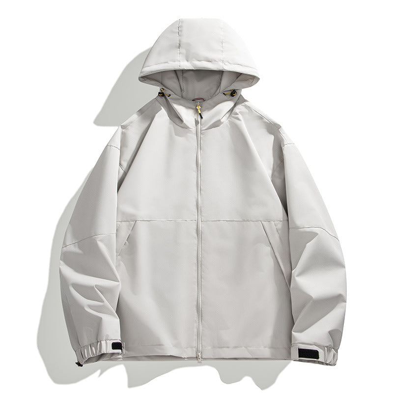 Herren Leichte Urban-Softshell Kapuzenjacke mit minimalistischer Nahtführung und verdecktem Reißverschluss Drune