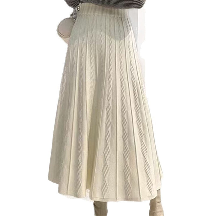 Damen Eleganter Maxirock mit feinem Strukturmuster Drune