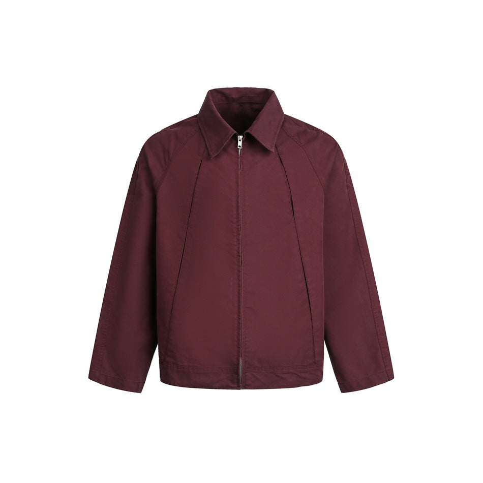 Unisex Boxy-Blousonjacke aus Baumwollmix mit Raglanärmeln und durchgehendem Reißverschluss Drune