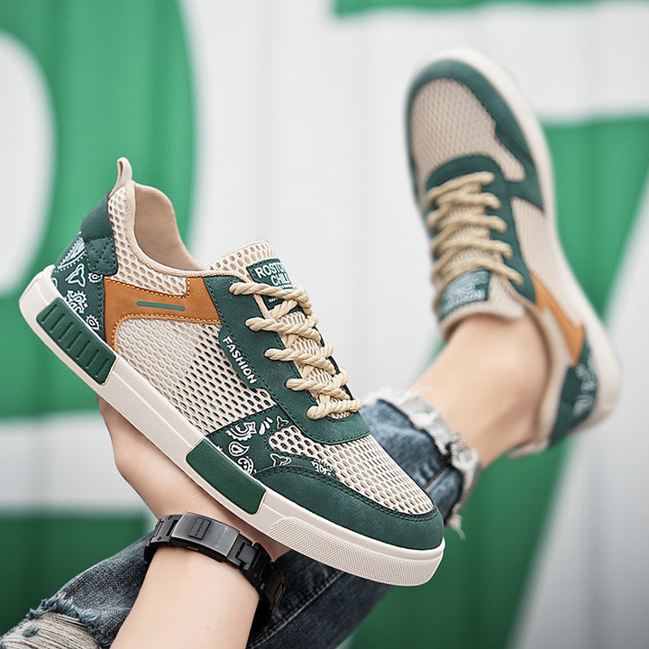 Unisex atmungsaktive Freizeit-Sneaker mit luftigen Mesh-Einsätzen und Bandana-Muster Drune