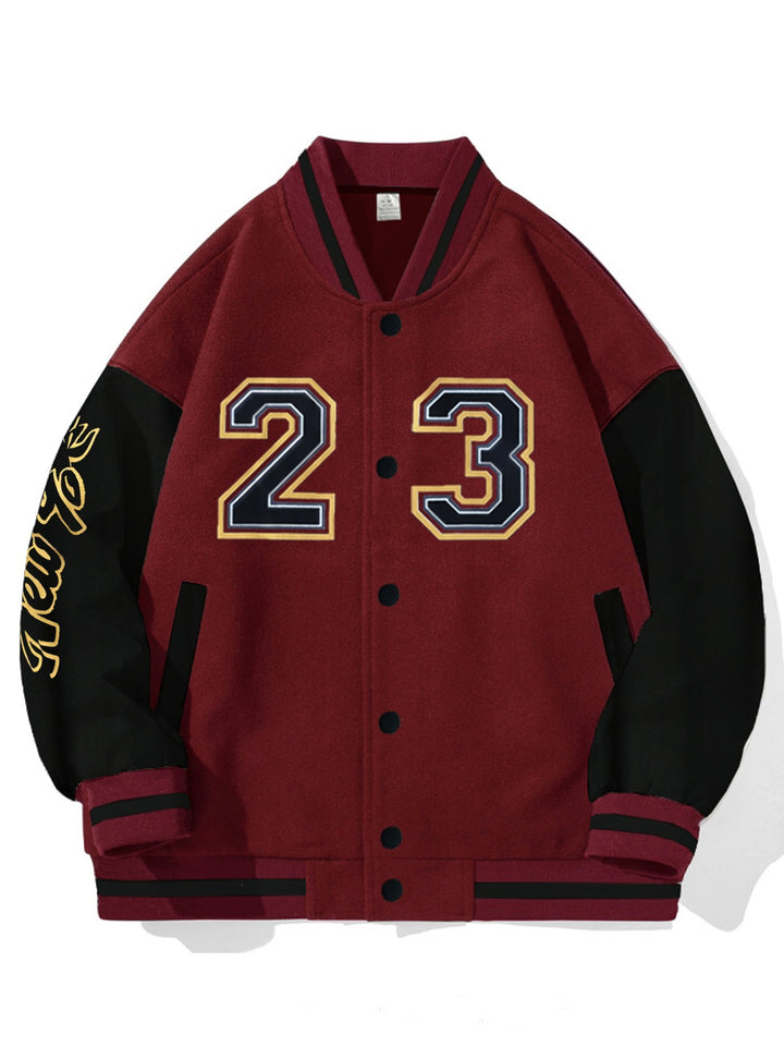 Herren Stylische Collegejacke mit kontrastierenden Ärmeln Drune