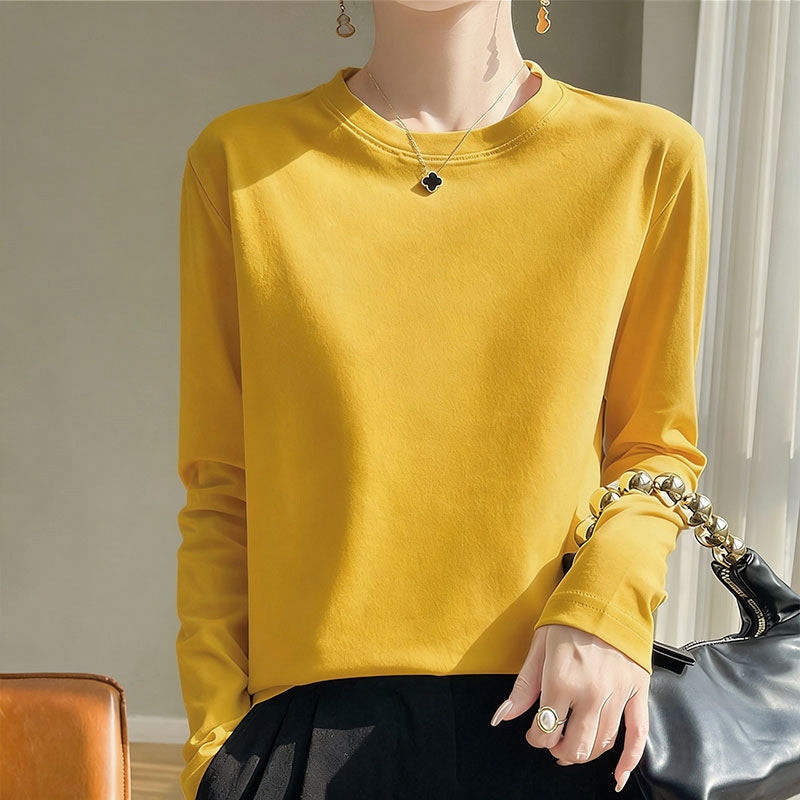 Damen Rundhals Langarmshirt Drune
