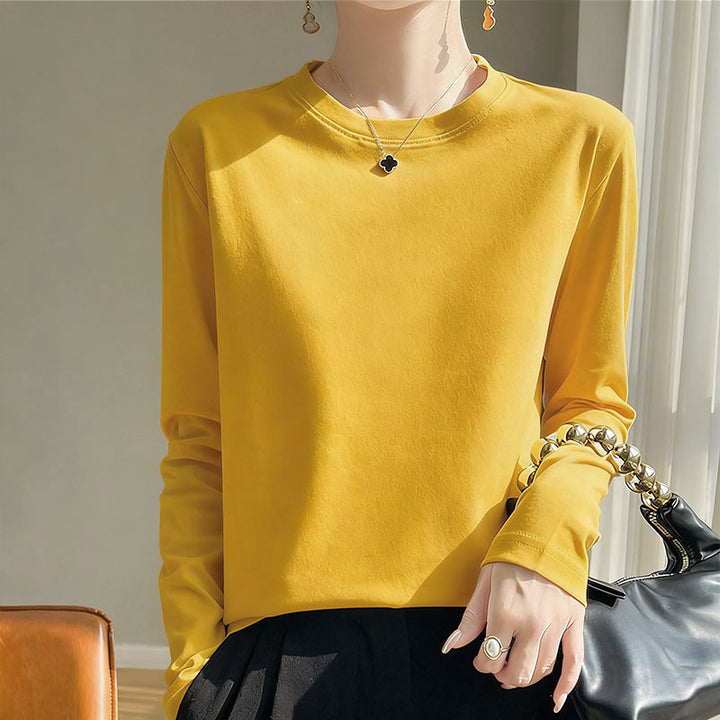 Damen Rundhals Langarmshirt Drune
