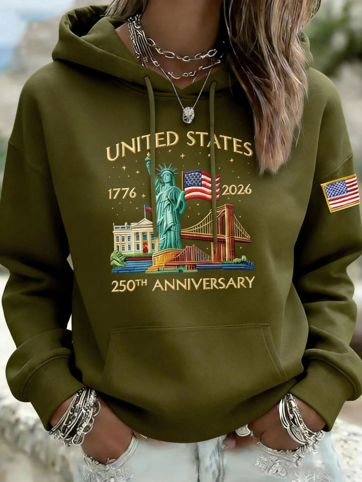 Damen Kreativer Kapuzenpullover mit einzigartigem Statuesque-Motiv Drune
