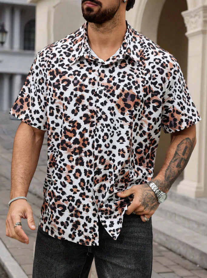 Herren Kurzarm-Wildleder-Hemd Drune