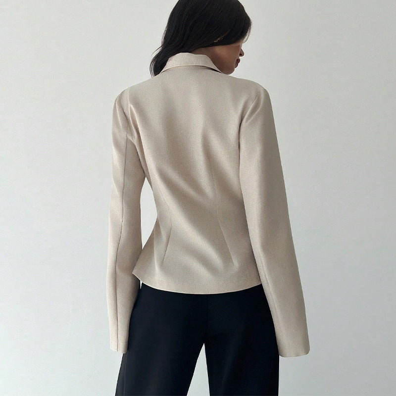 Damen modischer Blazer mit tailliertem Schnitt und feinem Stoff Drune