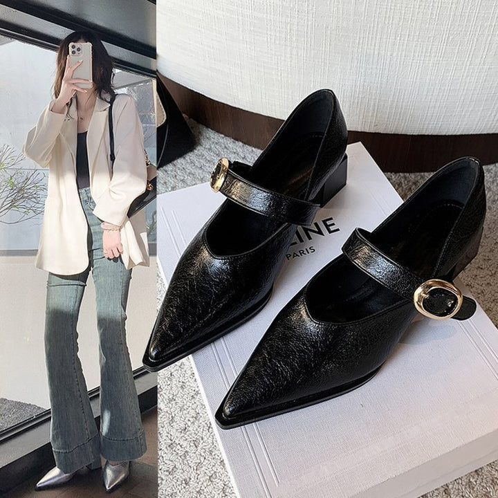 Damen Elegante Mary Jane Schuhe mit modischem Blockabsatz und verstellbarem Riemen Drune