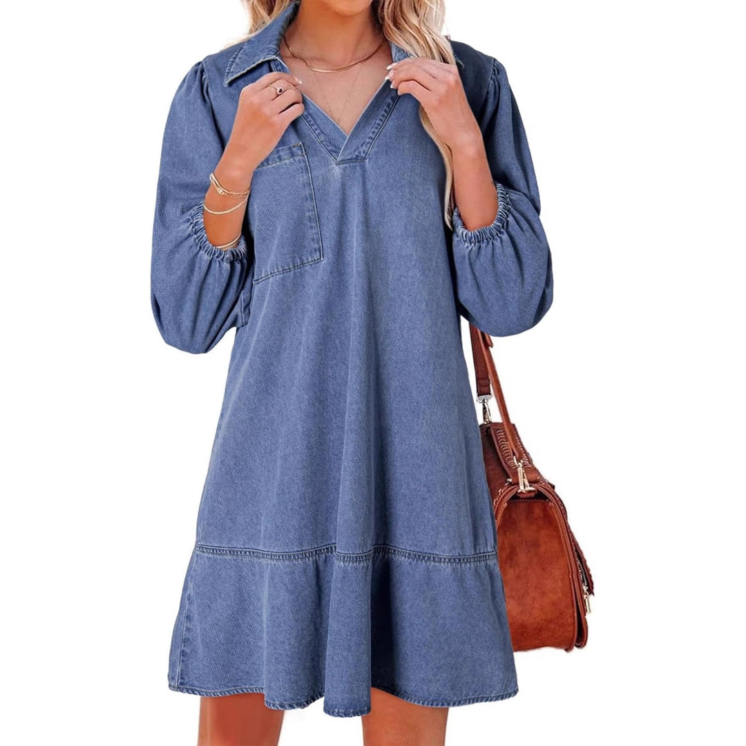 Damen Denim Kleid im lässigen Schnitt Drune