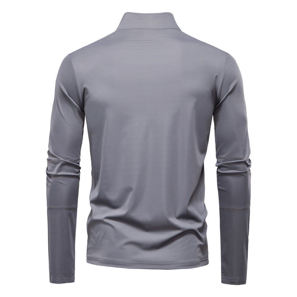 Herren nan Funktions-Langarmshirt mit Stehkragen und halbem Reißverschluss Drune