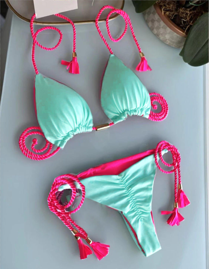 Damen Bikini-Set mit verstellbaren Riemen und raffiniertem Design Drune