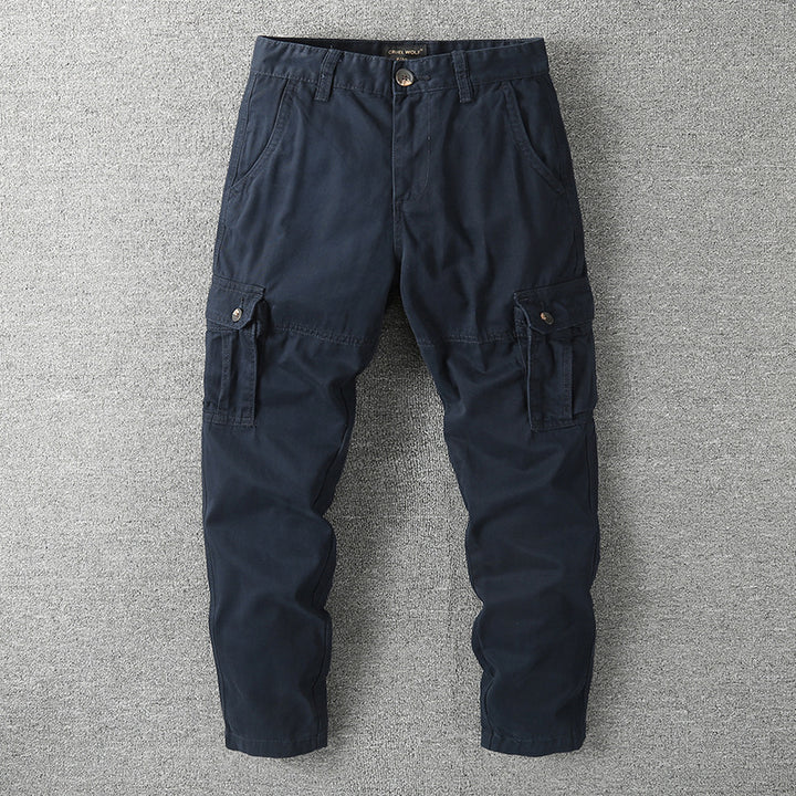 Herren Cargohose mit taktischem Tarnmuster und mehreren Klappentaschen Drune