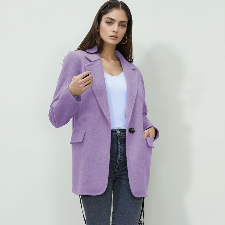 Damen elegante Blazerjacke mit strukturierter Oberfläche und schickem Schnitt Drune