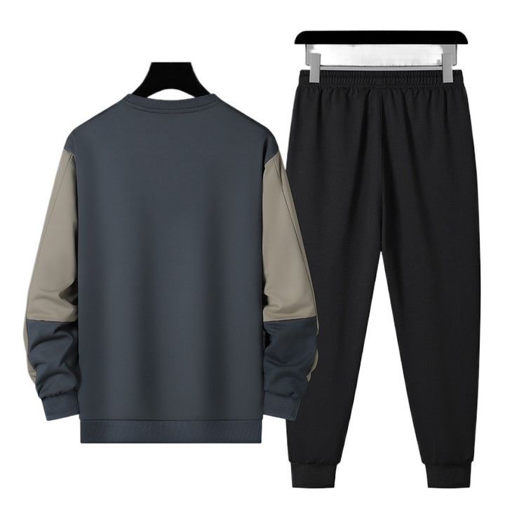 Herren sportliches Jogginganzug-Set mit kontrastärmeln, elastischem Bund und atmungsaktivem Sweatshirt Drune