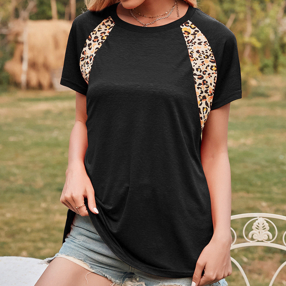 Damen Freizeit T-Shirt mit Leopardenmuster Drune