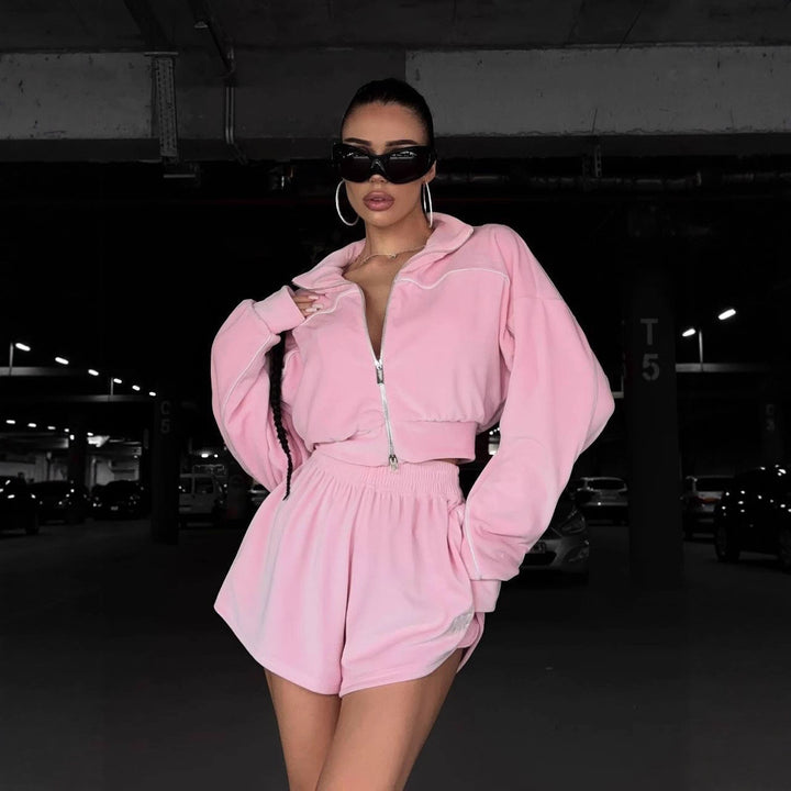 Damen Loungewear-Set mit bequemer Shorts und oversized Oberteil Drune