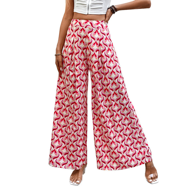 Damen Weite Hosen mit buntem Muster Drune