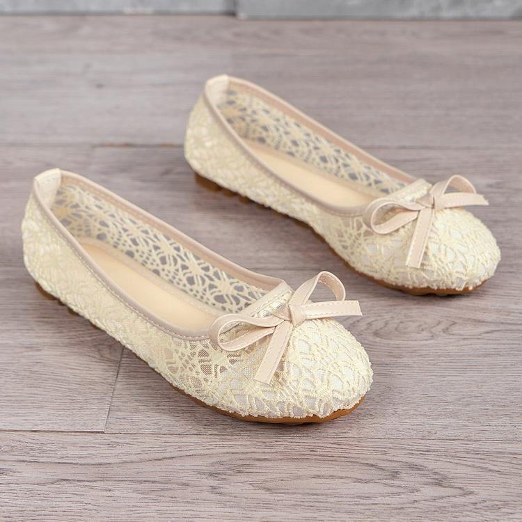 Damen Ballerinas mit filigranem Spitzen-Design und zarter Schleifen-Applikation Drune