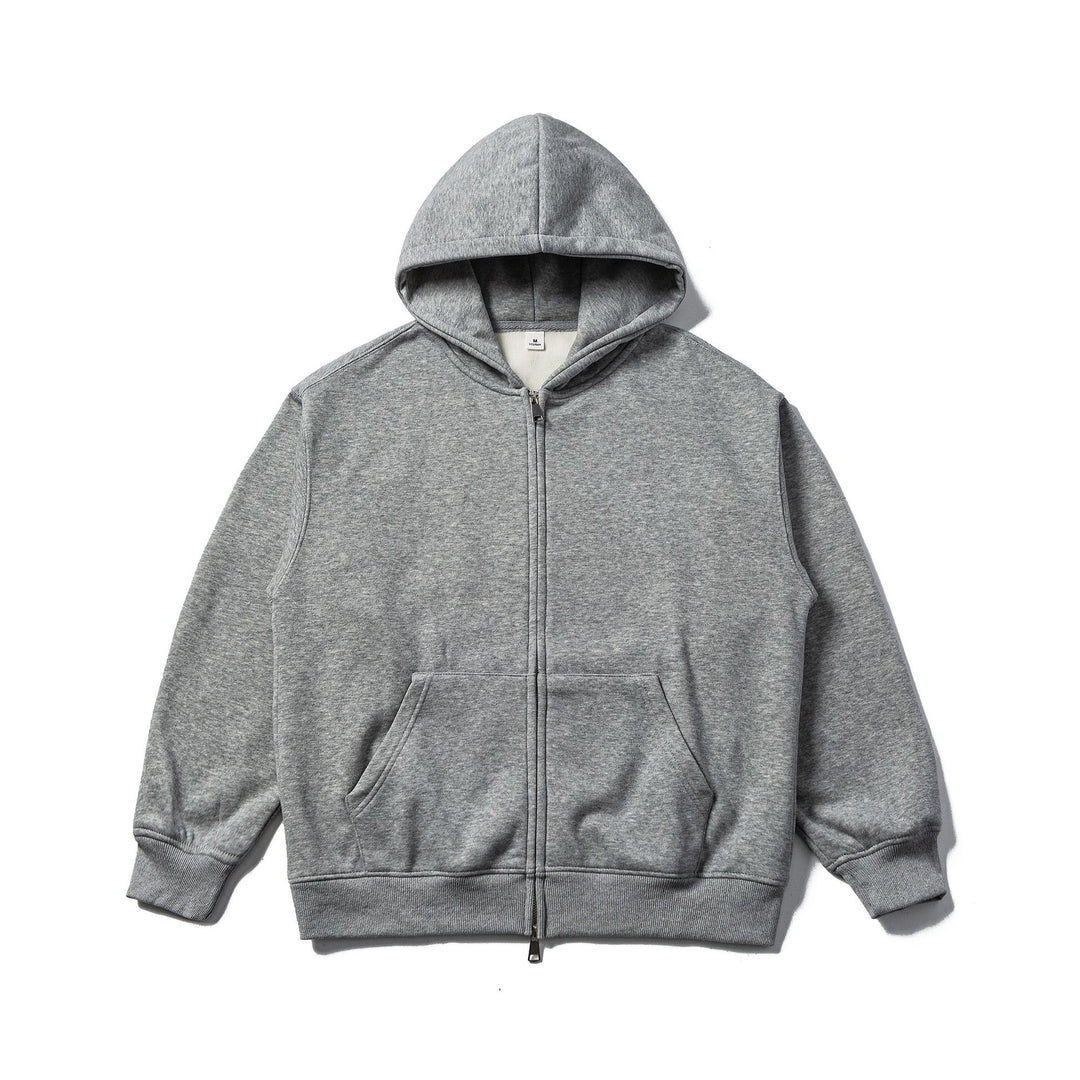 Unisex Kapuzen-Sweatjacke mit Zweiwege-Reißverschluss und Kängurutasche Drune