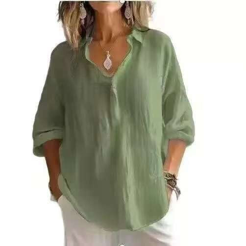 Damen Leichte Leinenbluse Drune