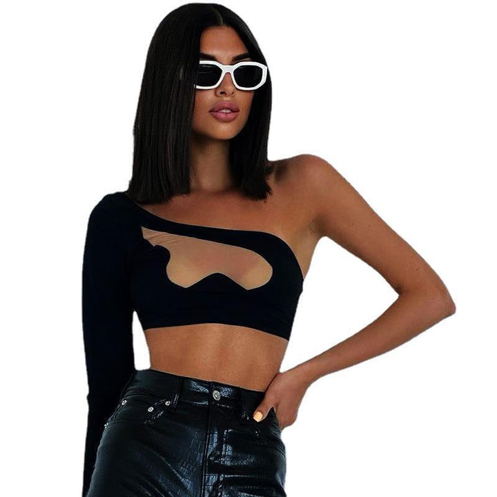Damen asymmetrisches Cut-Out Shirt Drune