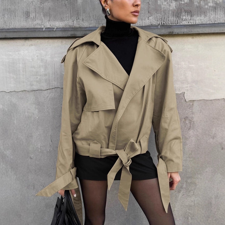 Damen lässige Utility-Jacke im Oversized-Schnitt mit taillierbarem Gürtel und praktischen Taschen Drune
