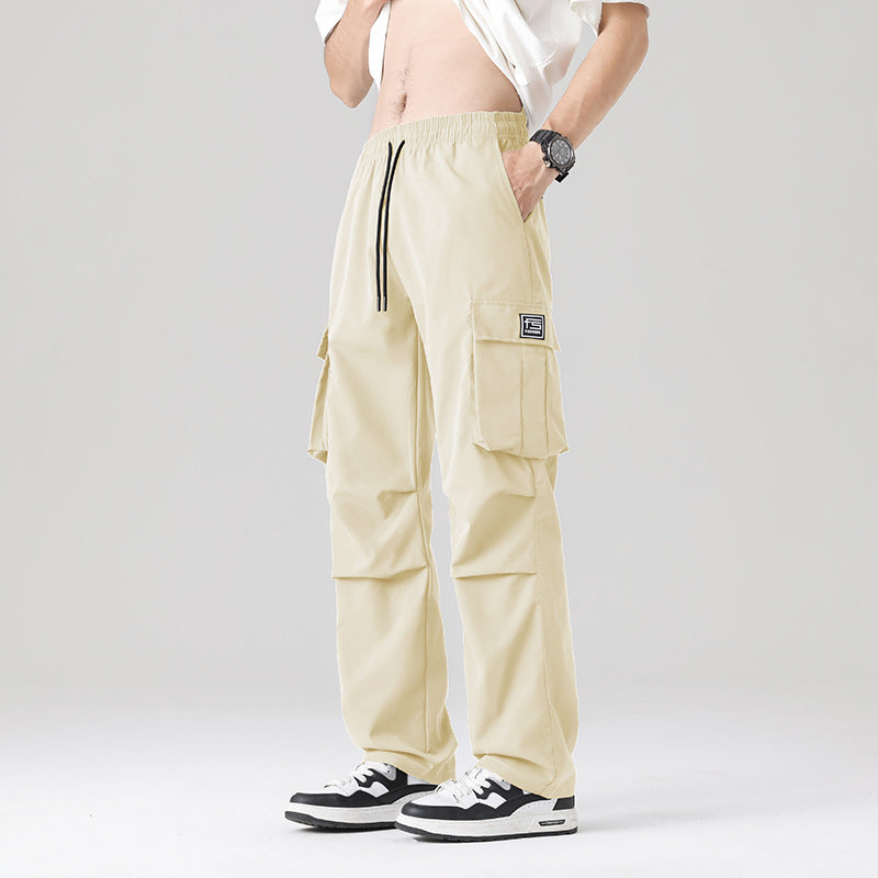 Herren Multifunktionale Cargo-Loungehose mit elastischem Tunnelzugbund, Mehrfachtaschen & verstellbarem Beinabschluss Drune