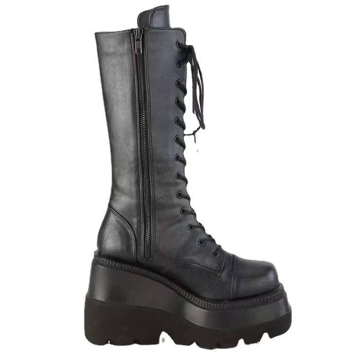 Damen Schnürstiefel im Urban-Style mit stabiler Sohle Drune