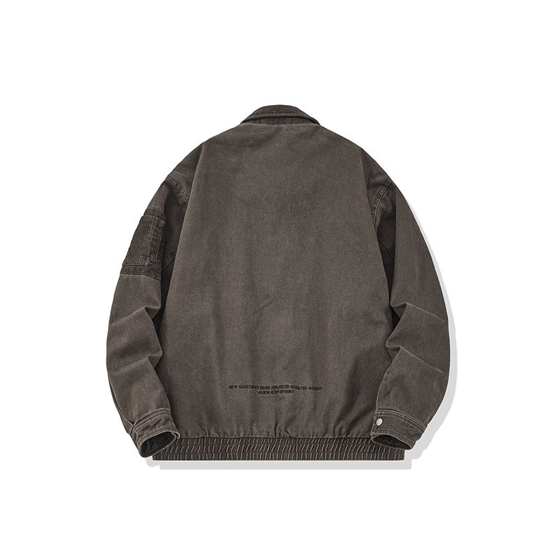 Herren Canvas-Bomberjacke im Vintage-Look mit Raglanärmeln und elastischem Saum Drune