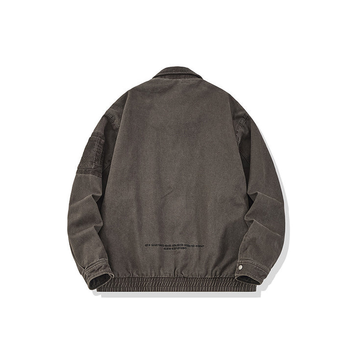 Herren Canvas-Bomberjacke im Vintage-Look mit Raglanärmeln und elastischem Saum Drune