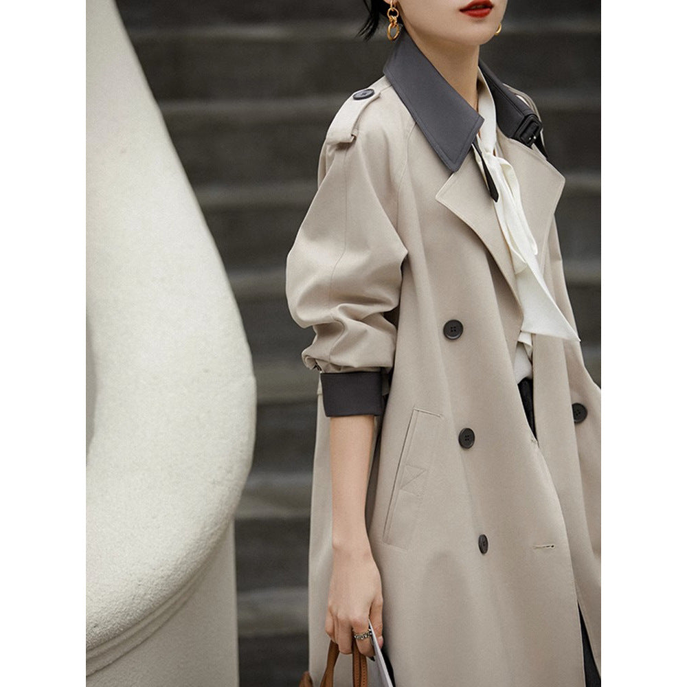 Damen Stilvolle Trenchcoat mit Taillengürtel Drune