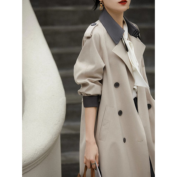 Damen Stilvolle Trenchcoat mit Taillengürtel Drune