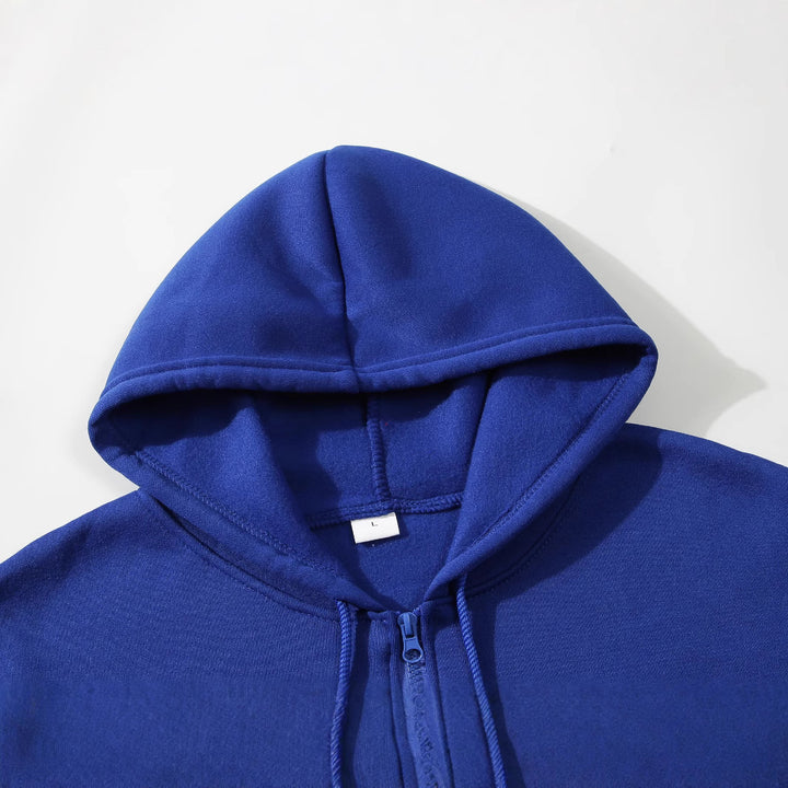 Herren nan Slim-Fit Kapuzensweatjacke mit mittigem Reißverschluss, doppellagiger Kapuze und praktischen Eingrifftaschen Drune