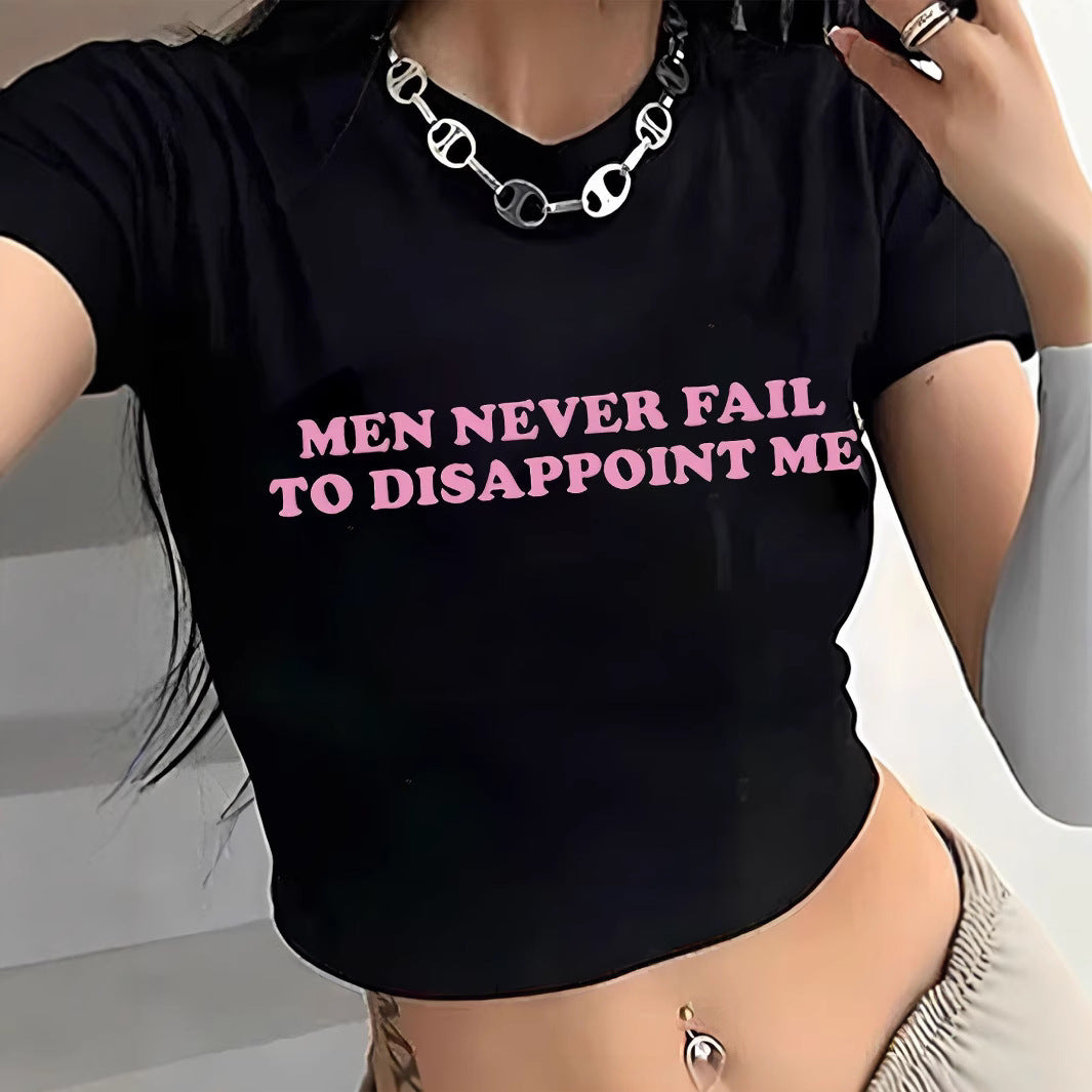 Damen Crop-Shirt mit auffälligem Typografie-Design Drune