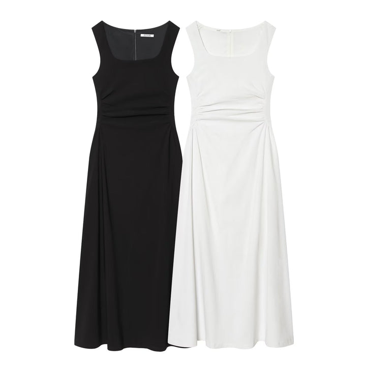 Damen elegantes Maxikleid mit quadratischem Ausschnitt und schmeichelndem Schnitt Drune