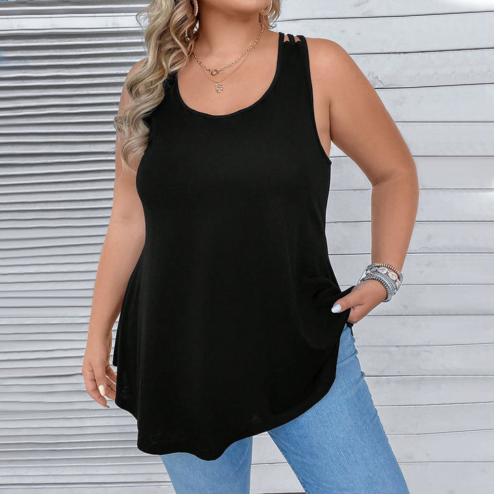 Damen lässiges Tanktop mit dekorativen Trägerdetails und asymmetrischem Saum Drune