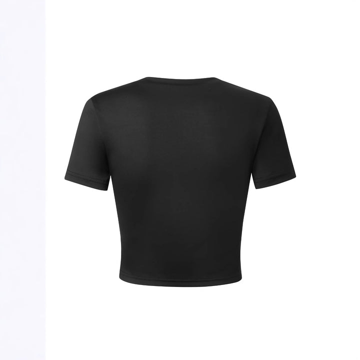 Damen Crop-T-Shirt mit kreativem Textdesign Drune