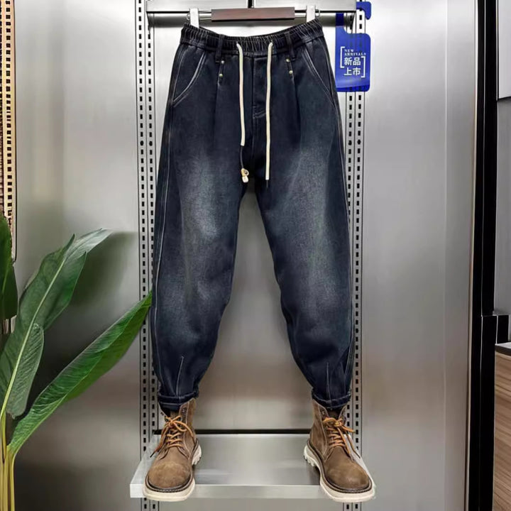Herren Modische Ripped Denim Jeans mit einzigartigen Patches Drune