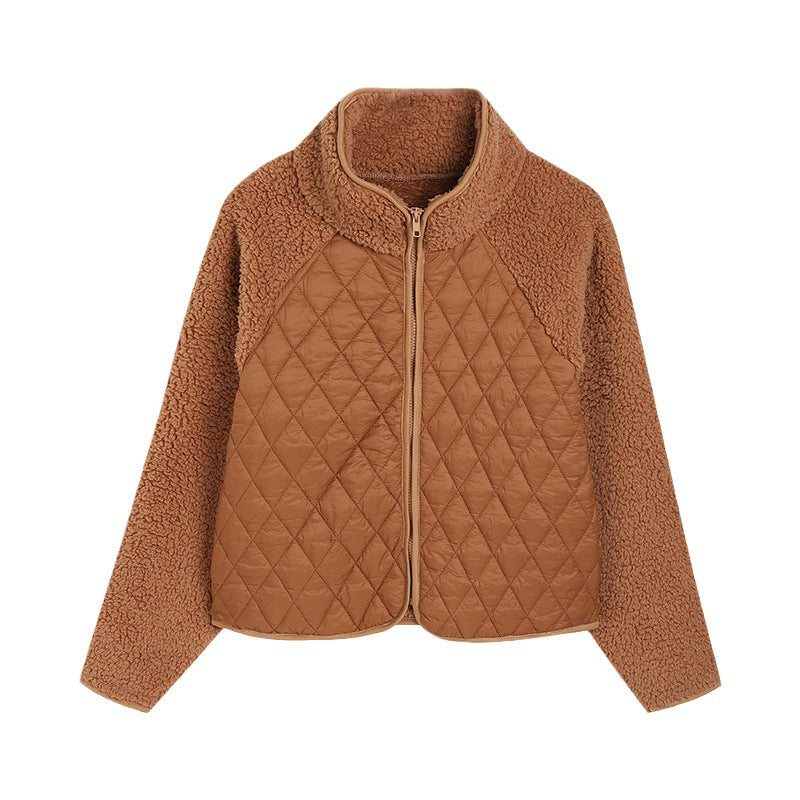 Damen Kuschelige Steppjacke mit weichem Kragen und kontrastierenden Ärmeln Drune