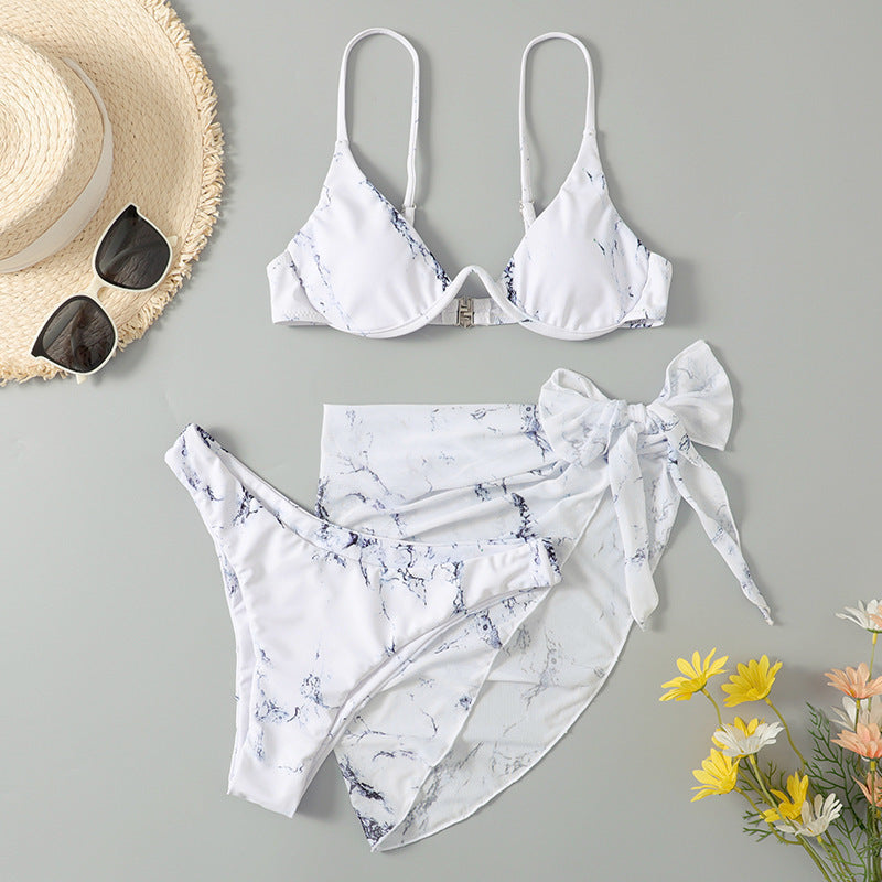 Damen Triangel-Bikini-Set mit verspieltem Wickelrock Drune