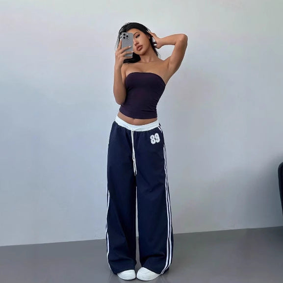 Damen Sportliche Jogginghose mit seitlichen Streifen Drune