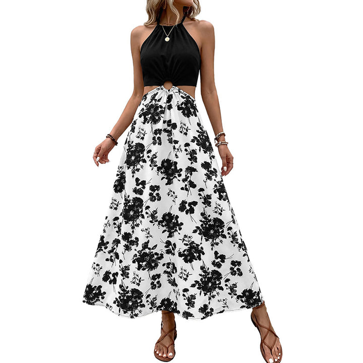 Damen luftiges Maxikleid mit hervorgehobenem Ausschnitt und Rüschendetails Drune