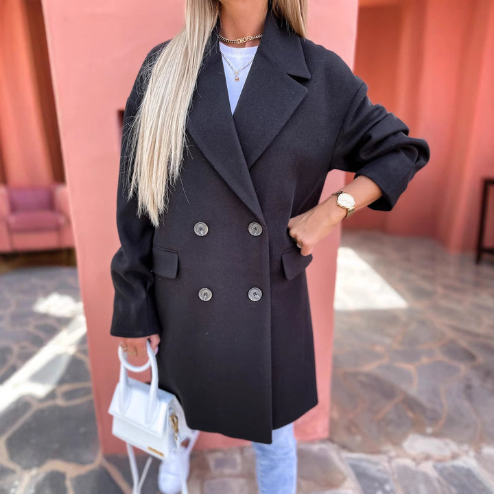 Damen eleganter und strukturierter Mantel im doppelten Design Drune